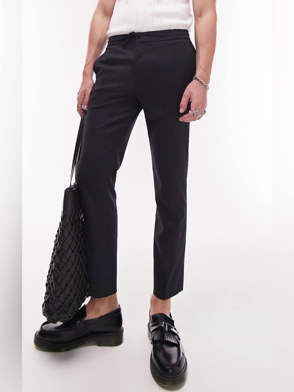 Topman Smart Skinny Navy Trackie Jogger Pants - W28 L30